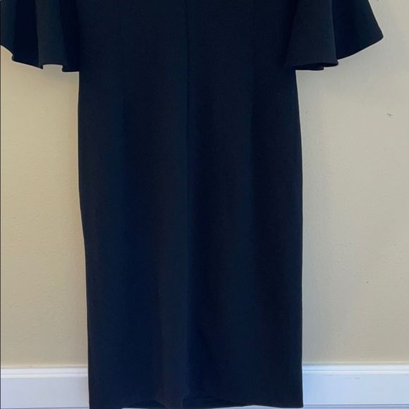 Calvin Klein Sheer Top MIDI Dress Black Size 6 - Picture 7 of 8